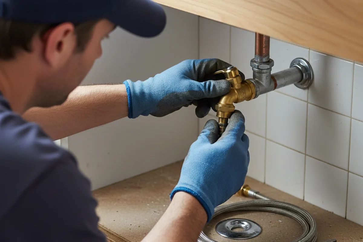Shutoff valve and fitting work during Emergency Plumbing in Greene